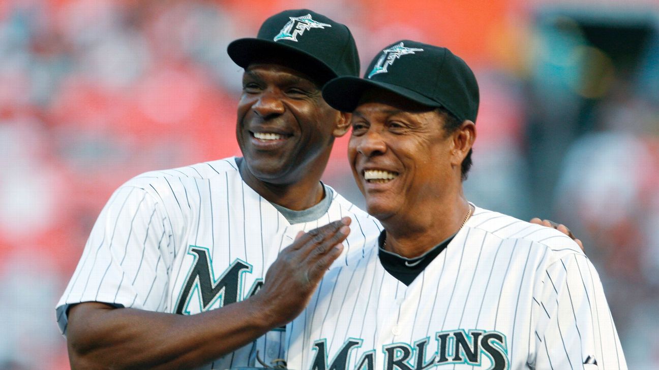 Miami Marlins coach Andre Dawson (8) during game against the New