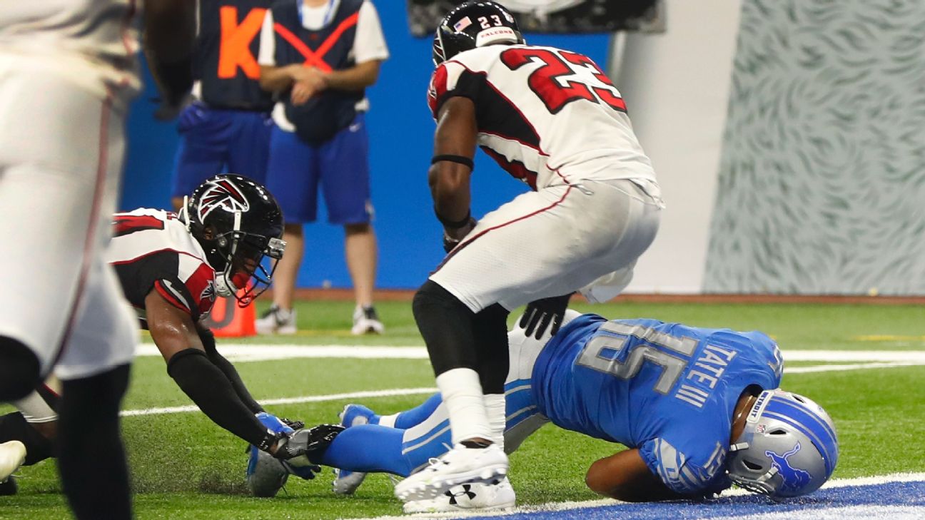 Lions lose apparent game-winning TD vs. Falcons on replay review