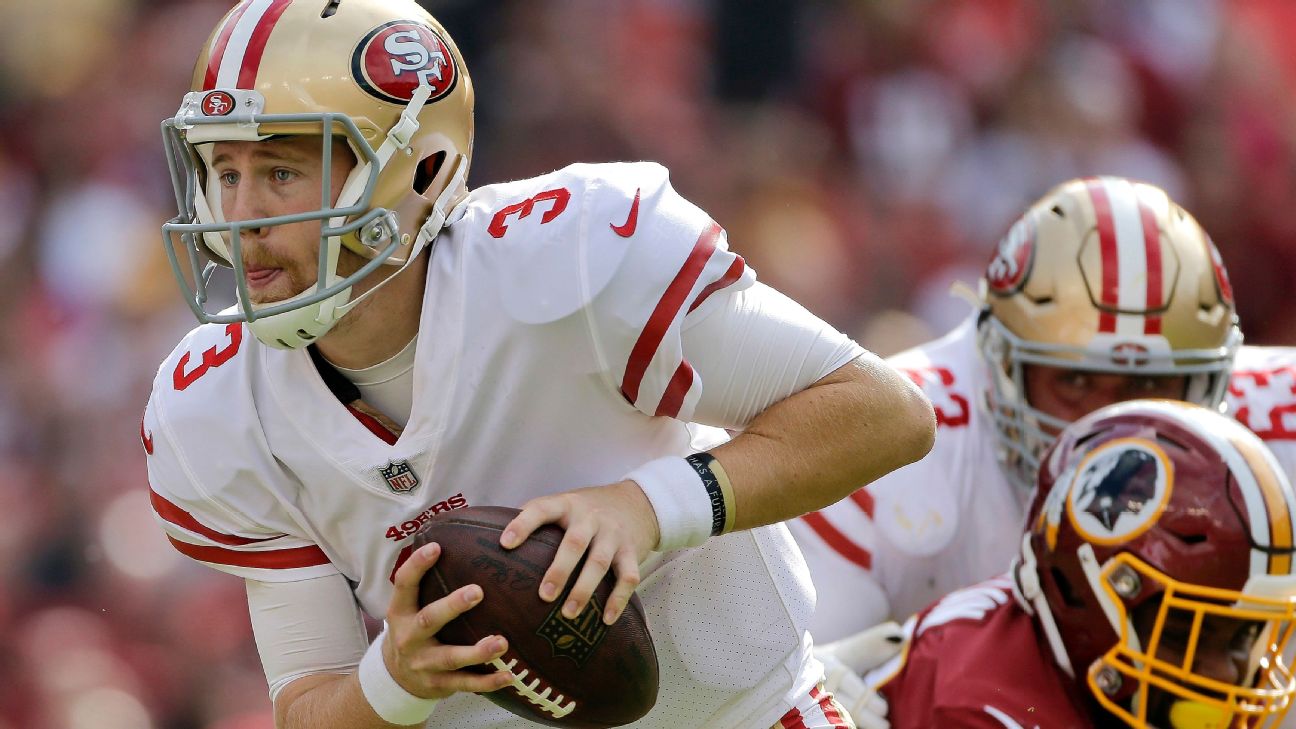 49ers coach Kyle Shanahan says C.J. Beathard improving as QB