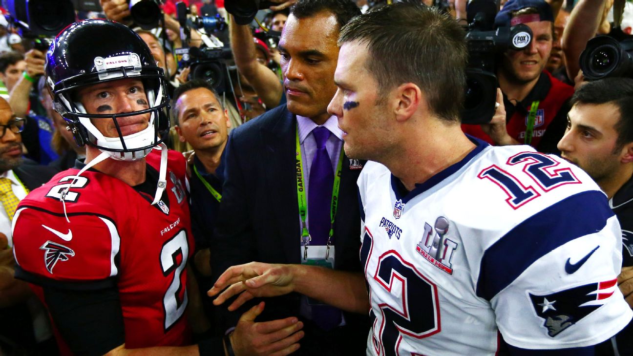 Tom Brady, Matt Ryan square off on prop betting board