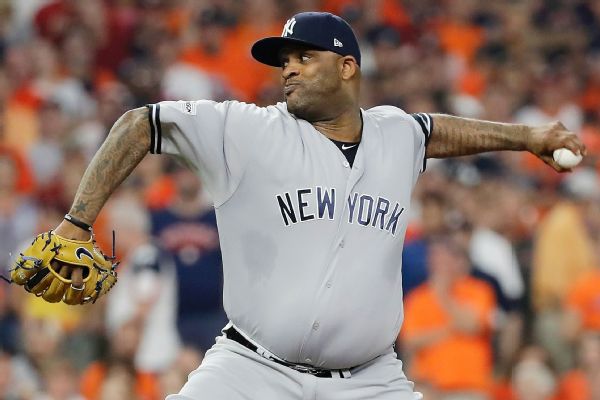 C. C. Sabathia, Pitching for Yankees, Has Nerves but 'No