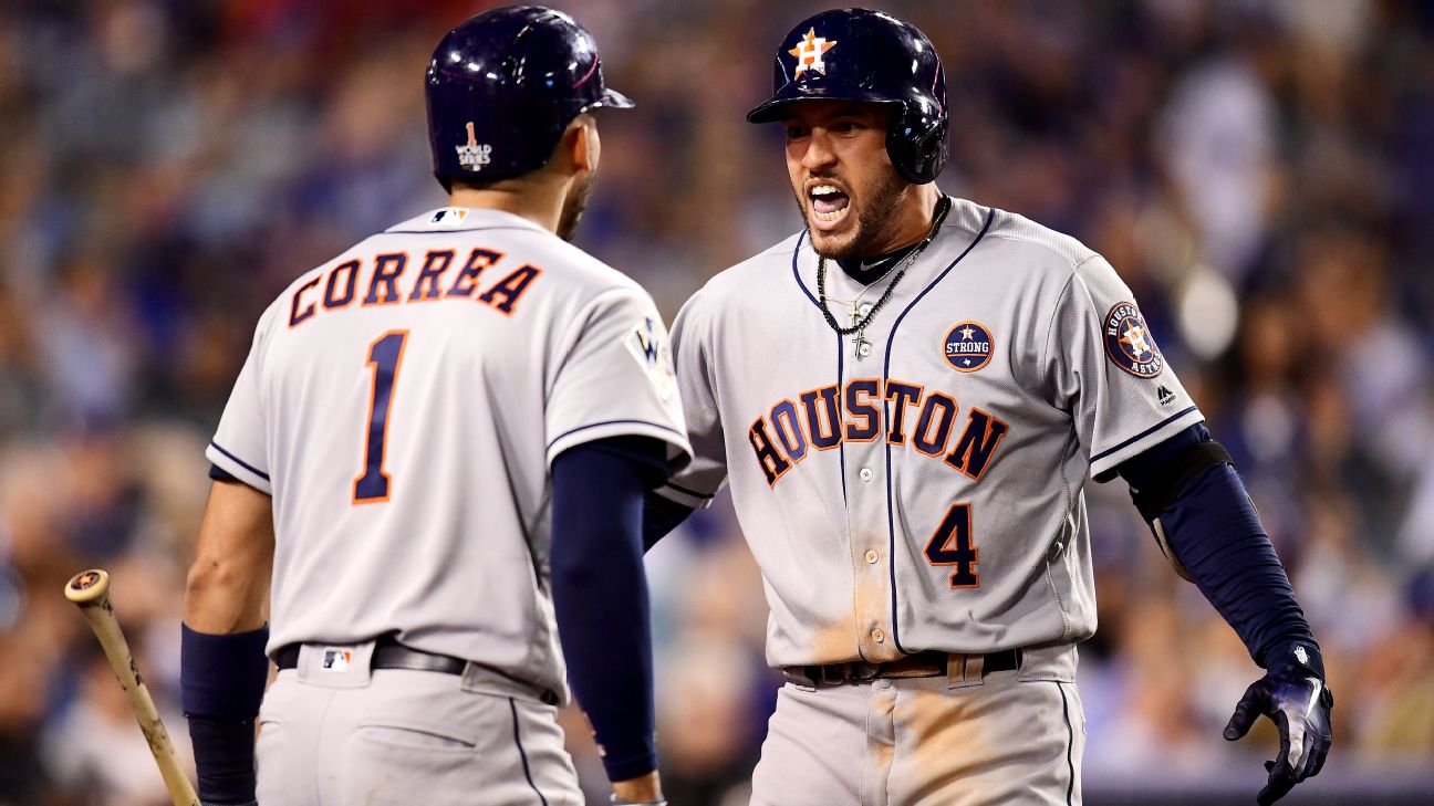 theScore - Jose Altuve and George Springer hit HRs in the same playoff game  for the fourth time. The only teammates to have done it more are Carlos  Correa and Springer, who've