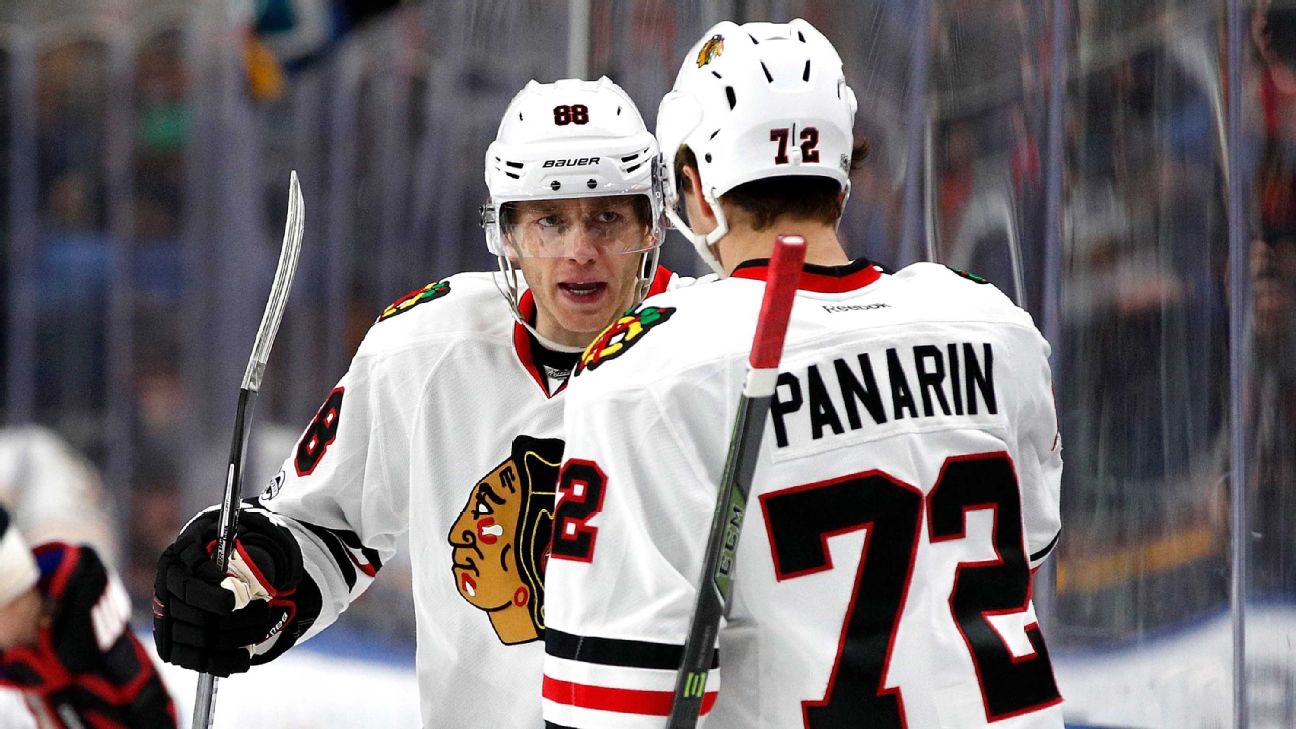 Artemi Panarin looks to be forcing connection with Patrick Kane