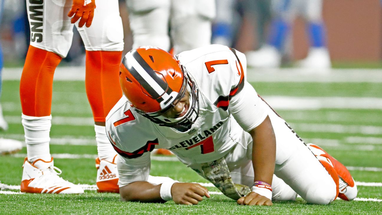 DeShone Kizer rib injury: Browns QB return to game vs. Lions