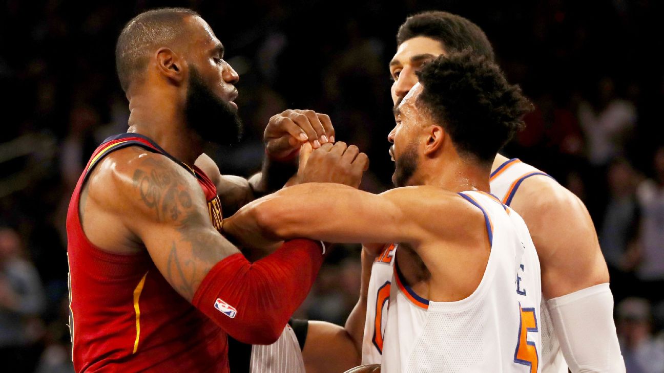 LeBron James of the Cavaliers vs. Knicks Enes Kanter: NJ reacts
