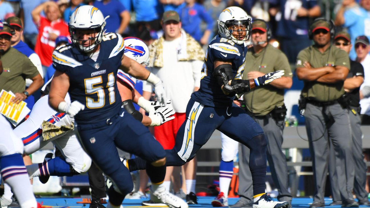 Chargers pick off Nathan Peterman 5 times in blowout win over