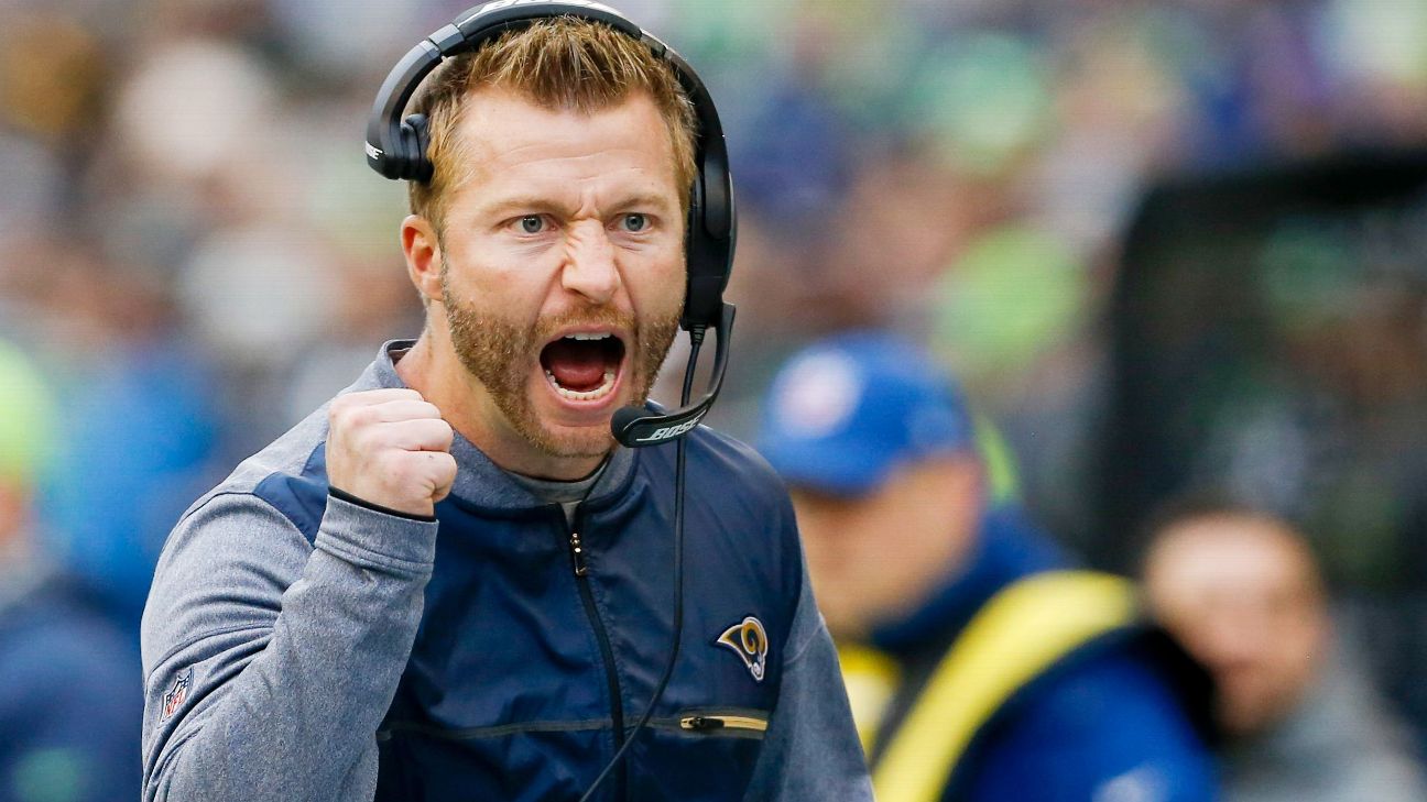 Sean McVay gives passionate victory speech, gets hug from Puka Nacua