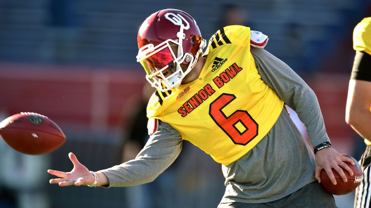 Oklahoma's Baker Mayfield is the most interesting player at Senior Bowl