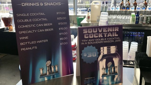 Darren Rovell on X: Super Bowl LII food and beverage prices