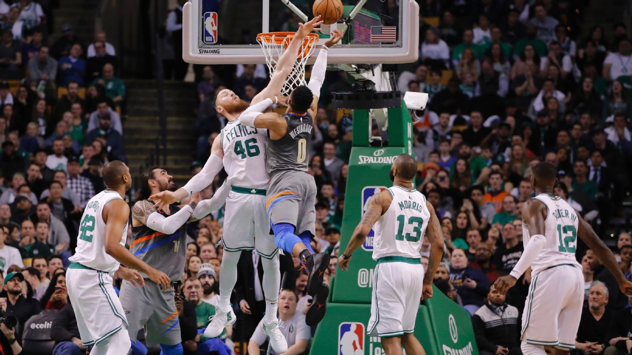 Russell Westbrook almost dunked on defender who was tying his shoe