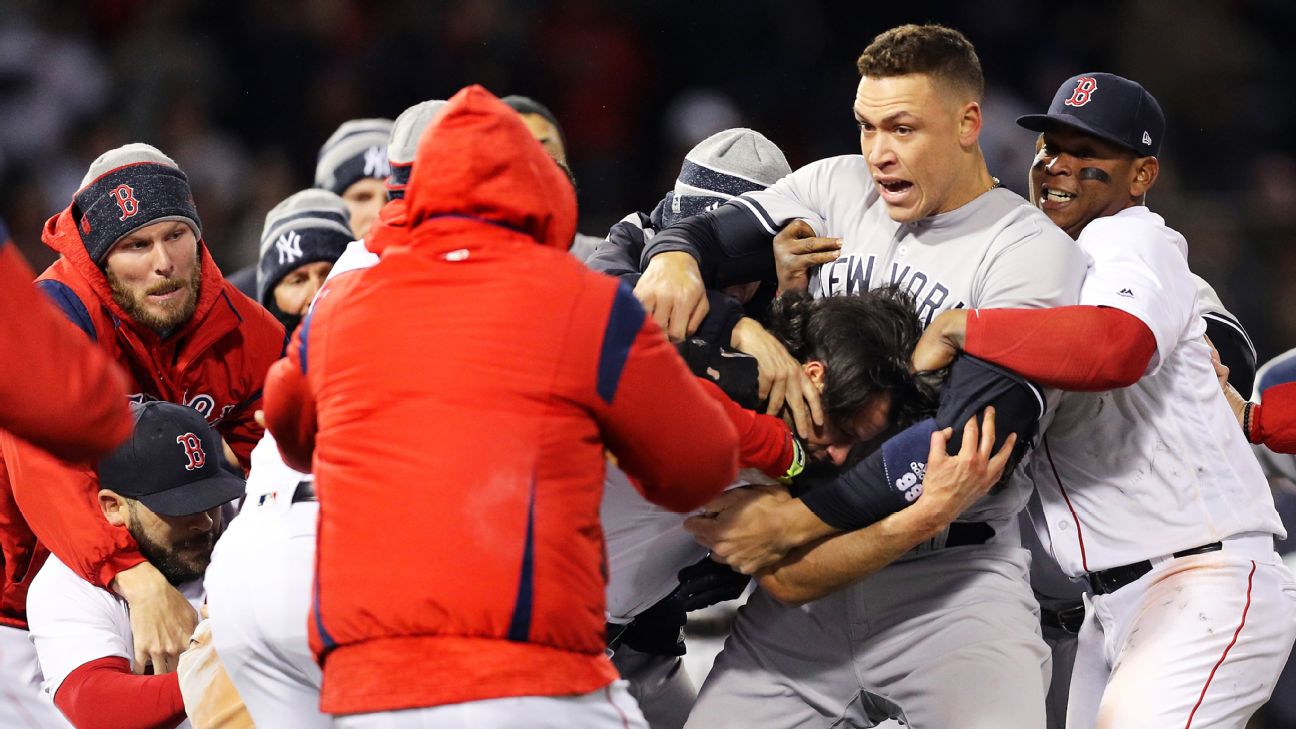 Benches clear twice in Red Sox-Yankees; 3 players, 1 coach ejected - ABC7  New York