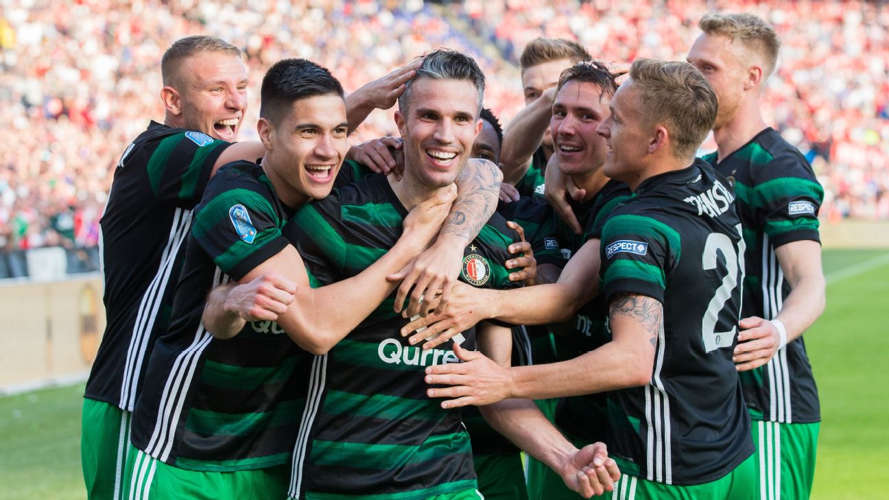 Feyenoord 3 AZ Alkmaar 0 in April 2018 at De Kuip. Feyenoord won the Dutch  KNVB Cup for the 13th time .