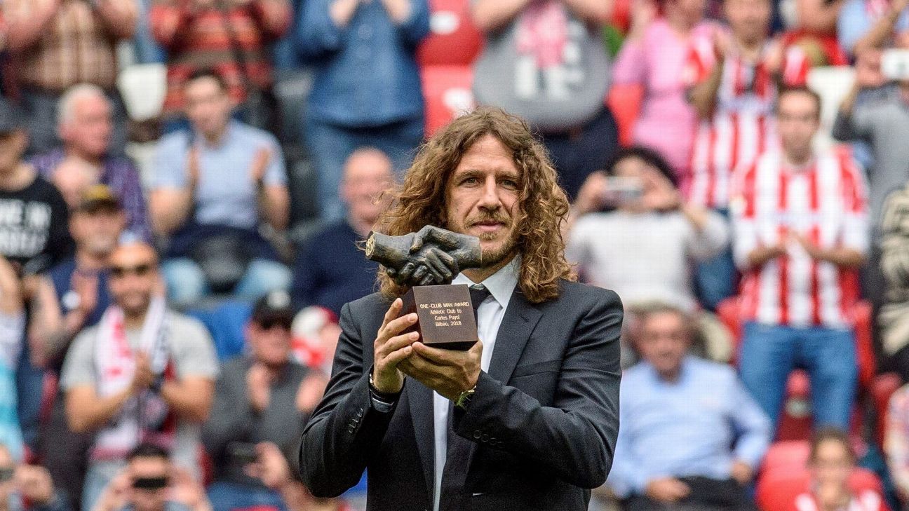 Barcelona Great Carles Puyol Receives One Club Man Award From Athletic