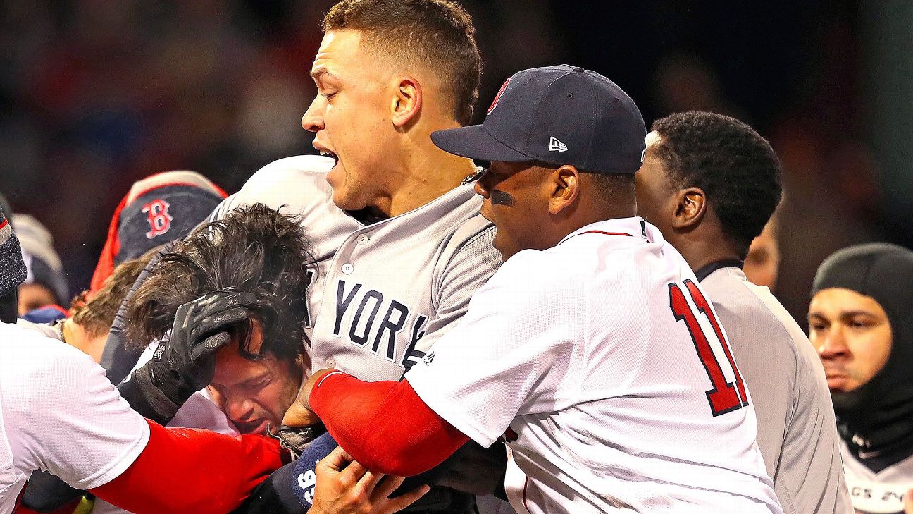 Yankees-Red Sox brawl for real after Tyler Austin gets plunked