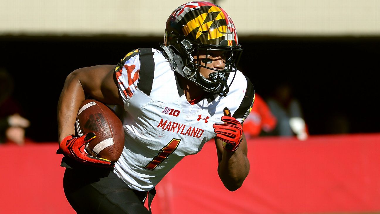 DJ Moore of the Carolina Panthers runs with the ball during the