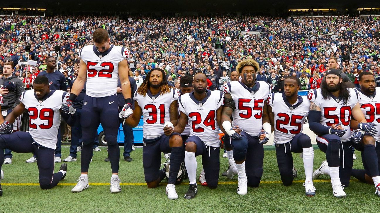 Browns and Bengals stand together for national anthem