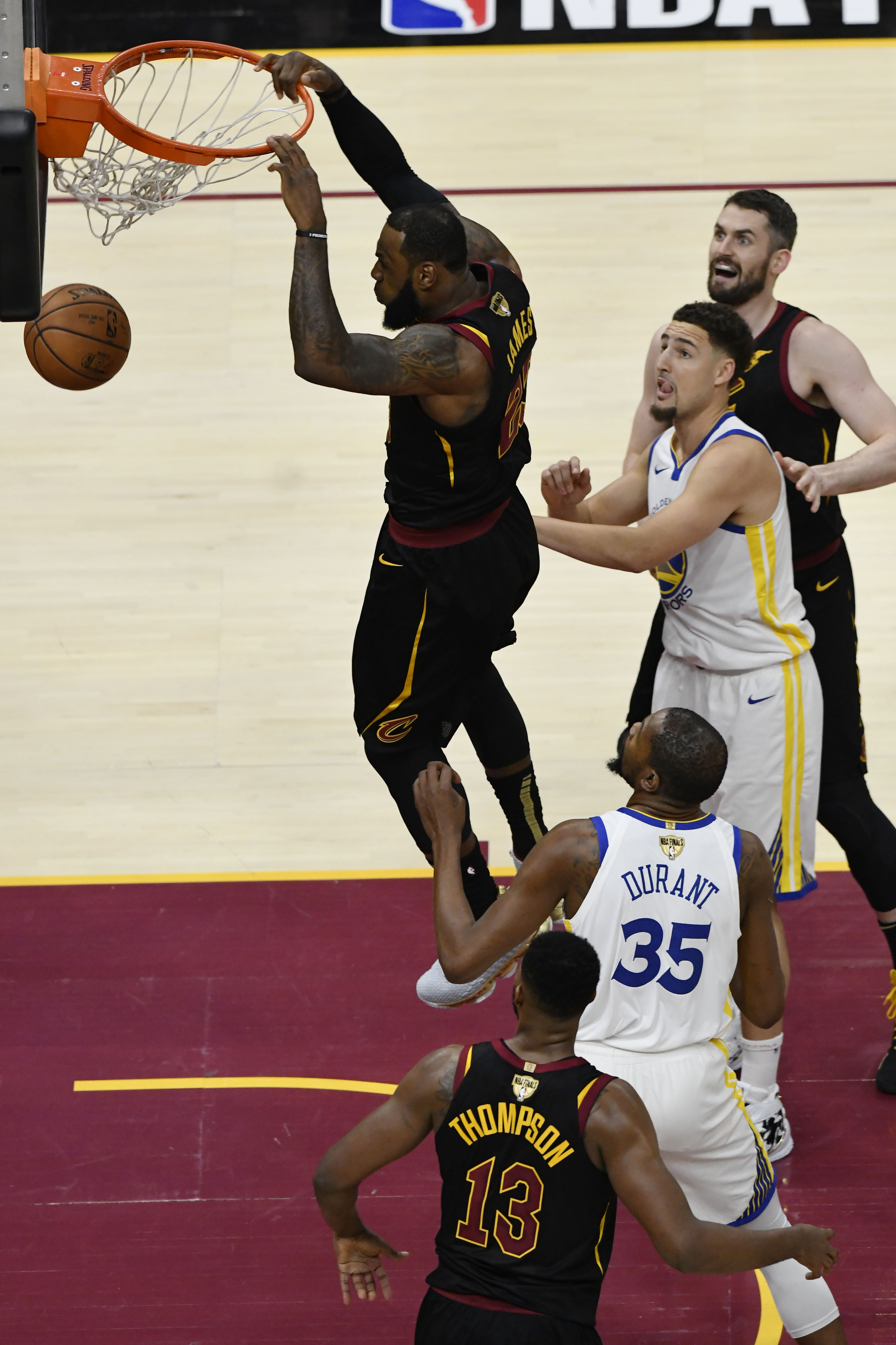 Every angle of LeBron's electrifying Game 3 alley-oop ... to himself ...