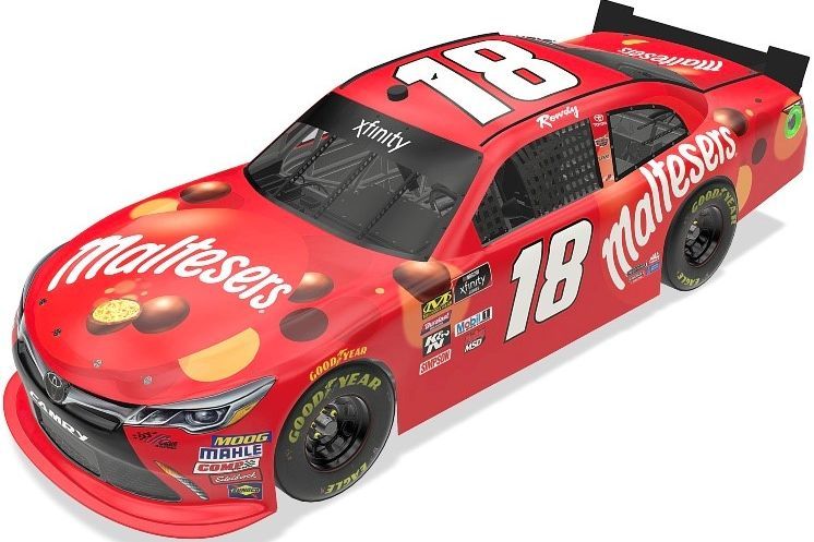 Kyle Busch - This is the only action the M&M's Crispy Camry has