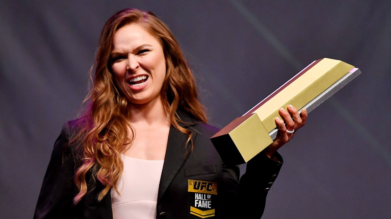 Ronda Rousey becomes first female inductee into UFC Hall of Fame - ESPN