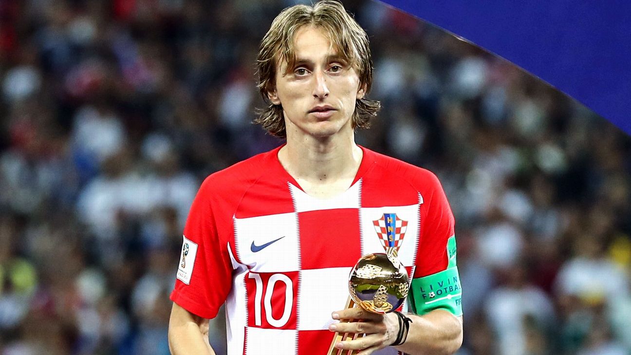 Detail View of the shirt of Luka Modric of Croatia during the 2018