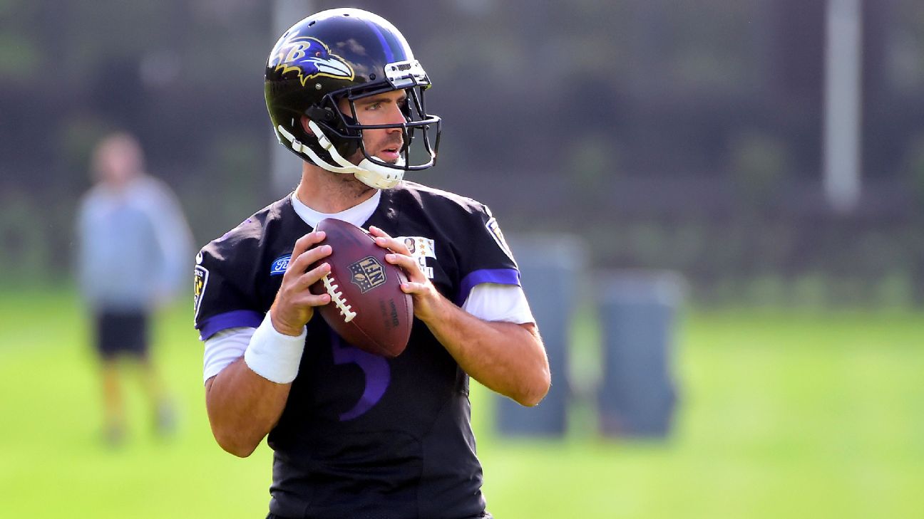 Joe Flacco, Lamar Jackson both miss Baltimore Ravens practice Thursday