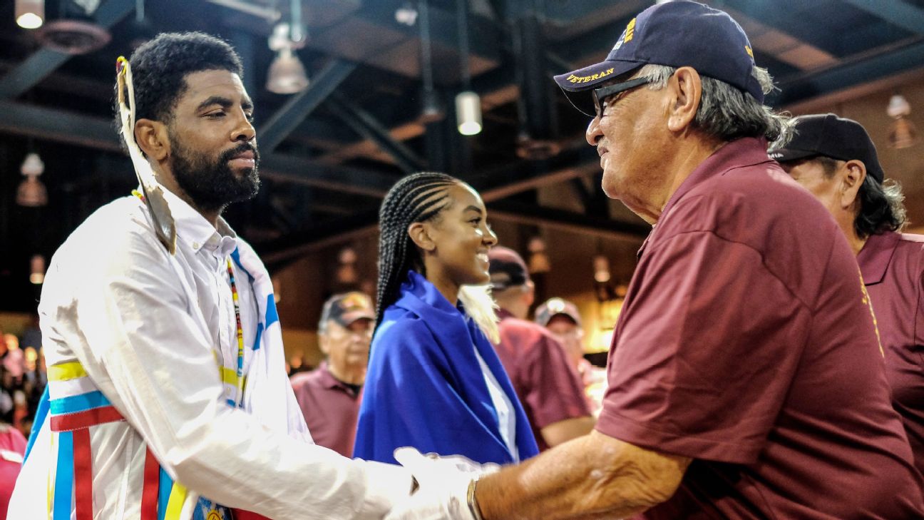 Kyrie Irving embraces Native American heritage in Sioux naming ceremony -  NBA - ESPN