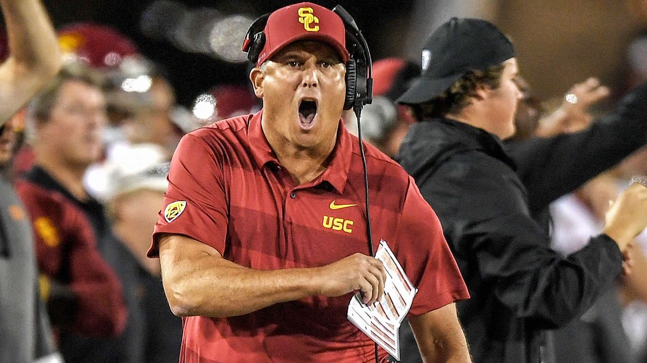 USC sticking with coach Clay Helton after missing bowl game - ABC7 Los  Angeles
