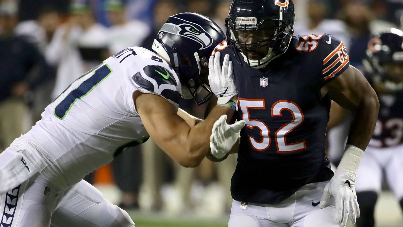 Five Bears defenders tally sacks of Russell Wilson in first half - ABC7  Chicago