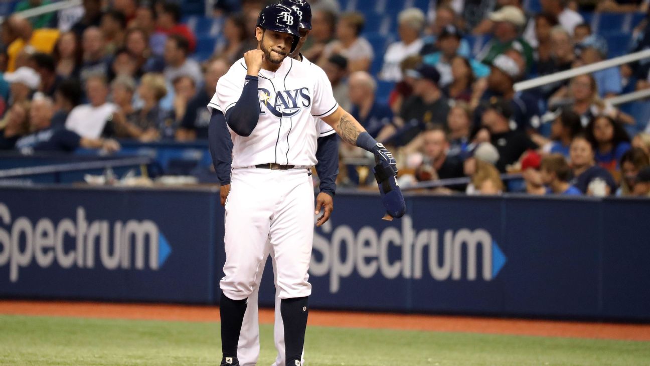 Tampa Bay Rays' Tommy Pham runs the bases after hitting a home run