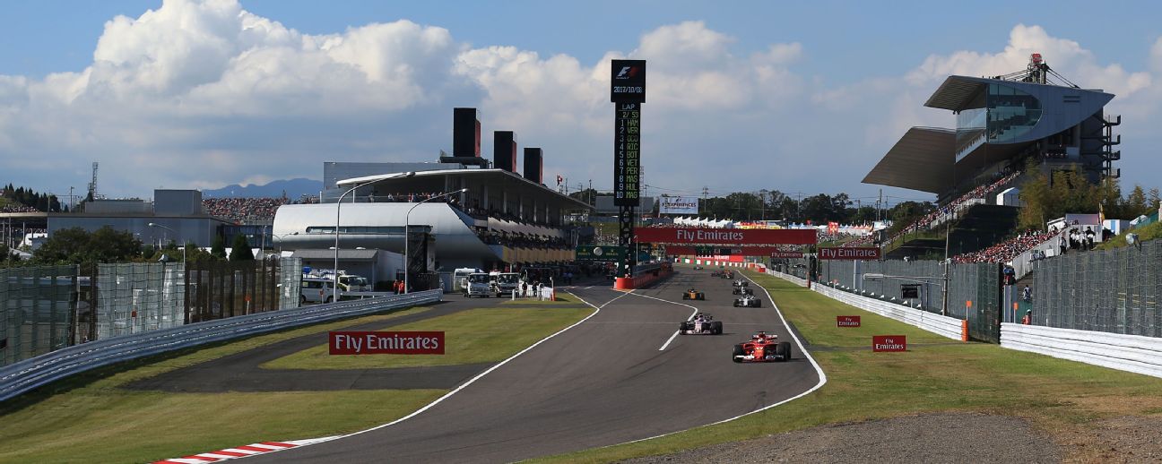 Sebastian Vettel drives his Ferrari during the 2017 Japanese Grand Prix at Suzuka.