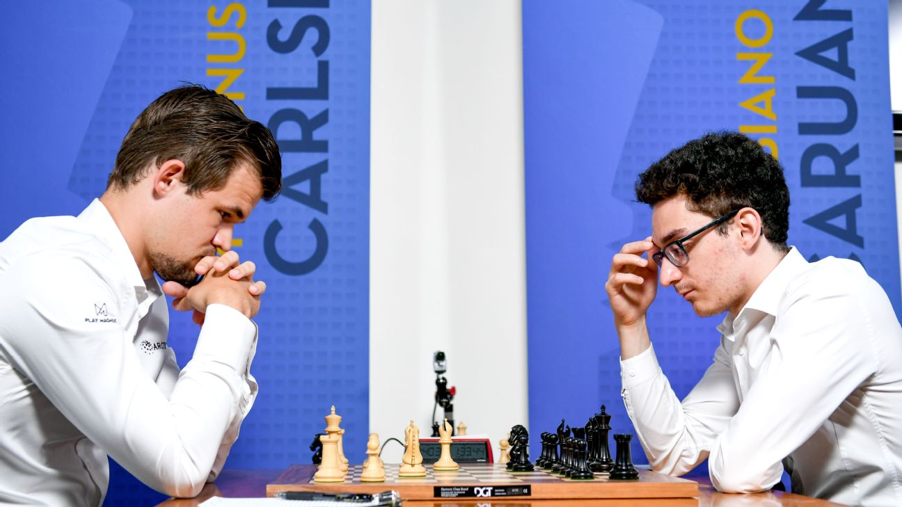 World Chess Championship 2018 Tiebreak Game 1: Magnus Carlsen vs Fabiano  Caruana 