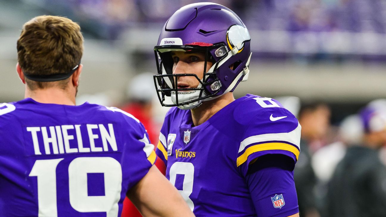 Minnesota Vikings QB Kirk Cousins finds WR Adam Thielen wide open