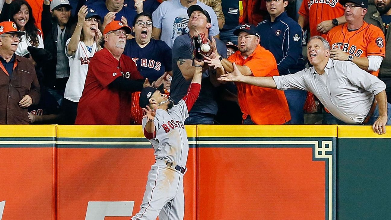 Fan interferes with attempt by Boston Red Sox's Mookie Betts to catch ball  - ESPN