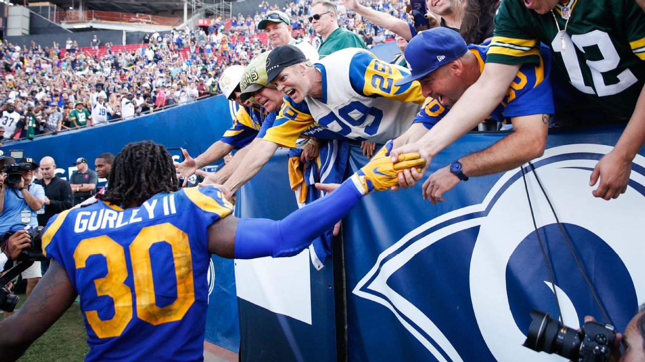 Rams gurley shop throwback jersey