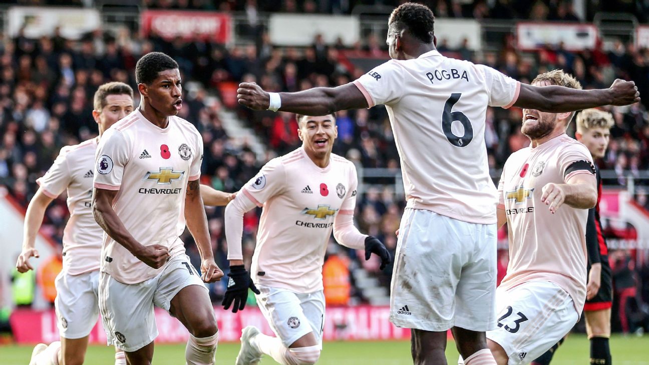 Manchester United held to 1-1 draw, Bournemouth claim first