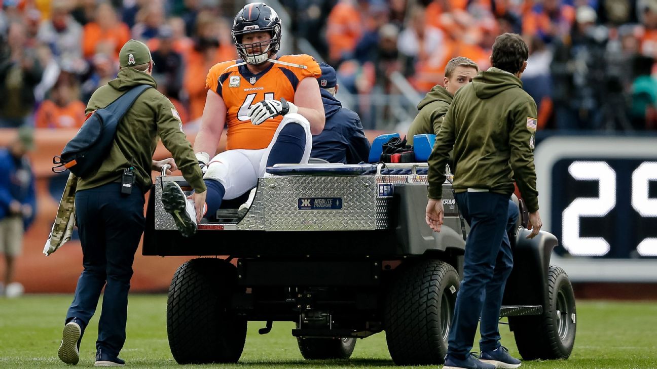 Broncos center Matt Paradis ruled out of Texans game with ankle injury