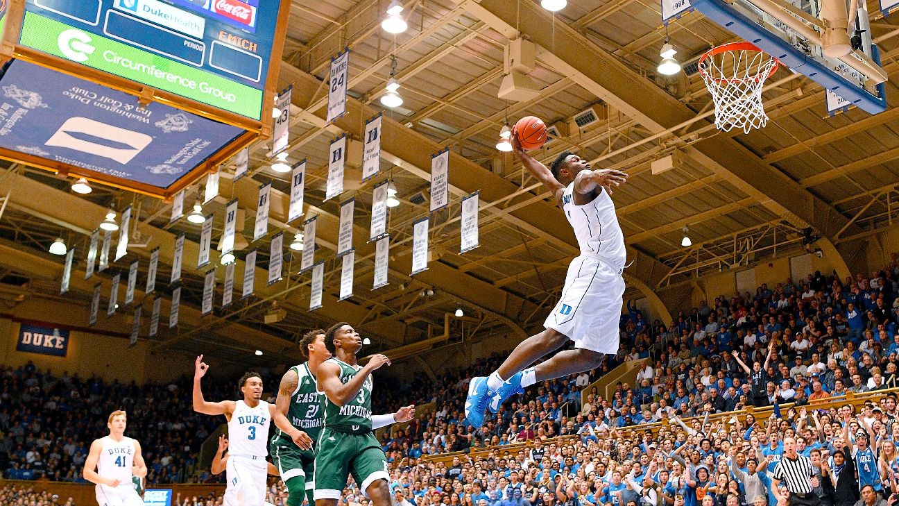 zion williamson dunks duke