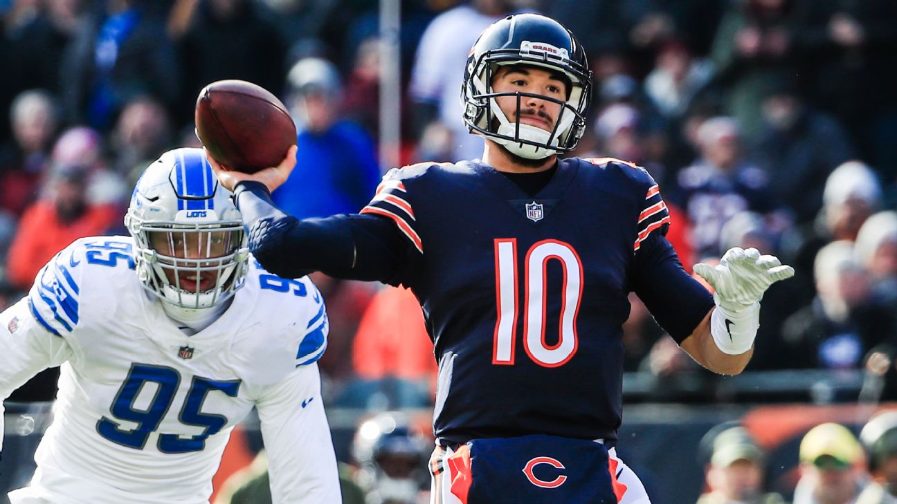 Mitchell Trubisky out for the Bears' game vs Lions Thursday; Chase