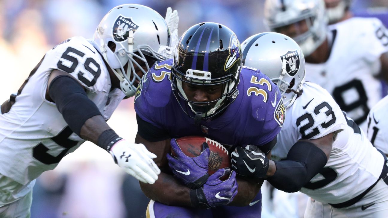 Lamar Jackson, Gus Edwards and Baltimore Ravens run over Oakland