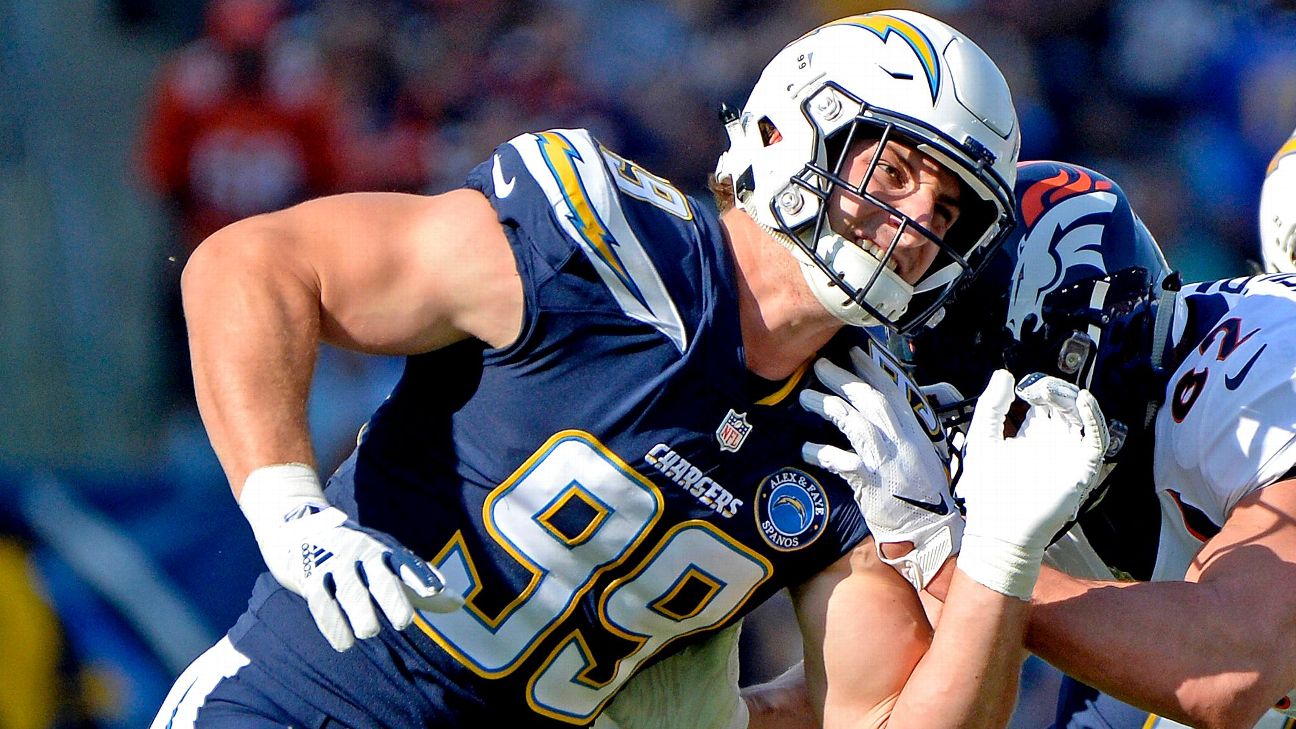 December 9, 2018..Los Angeles Chargers defensive end Isaac Rochell