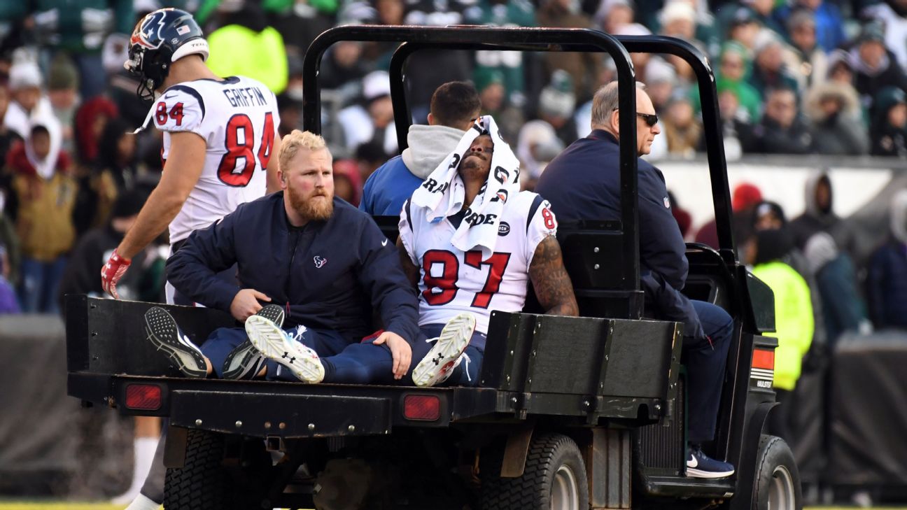 Texans WR Demaryius Thomas carted off with Achilles injury - ESPN