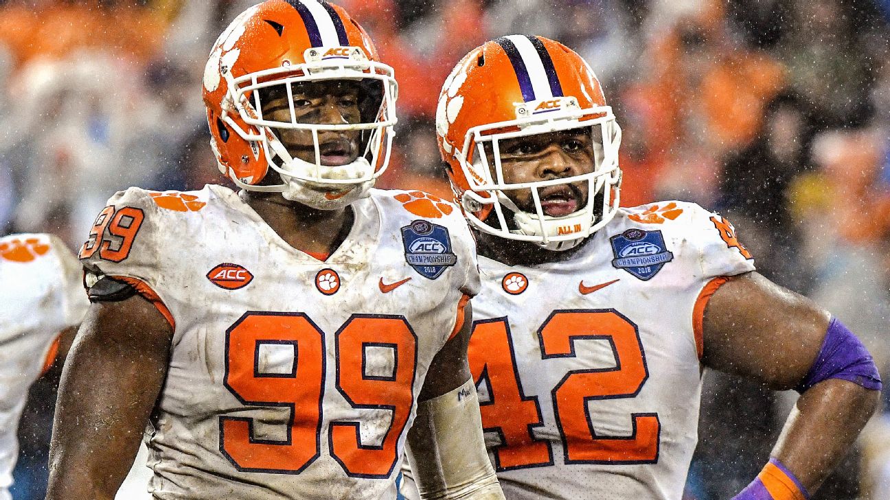 Clemson defensive end Clelin Ferrell (99) during the NCAA college