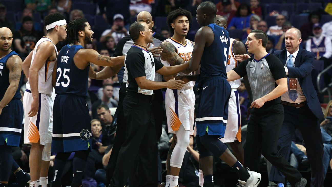 Devin Booker Gorgui Dieng Ejected After Altercation In Suns Wolves Game