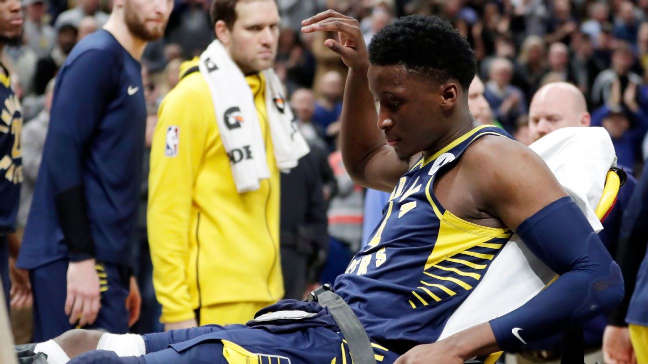Indiana Pacers meet with Victor Oladipo for first time since surgery