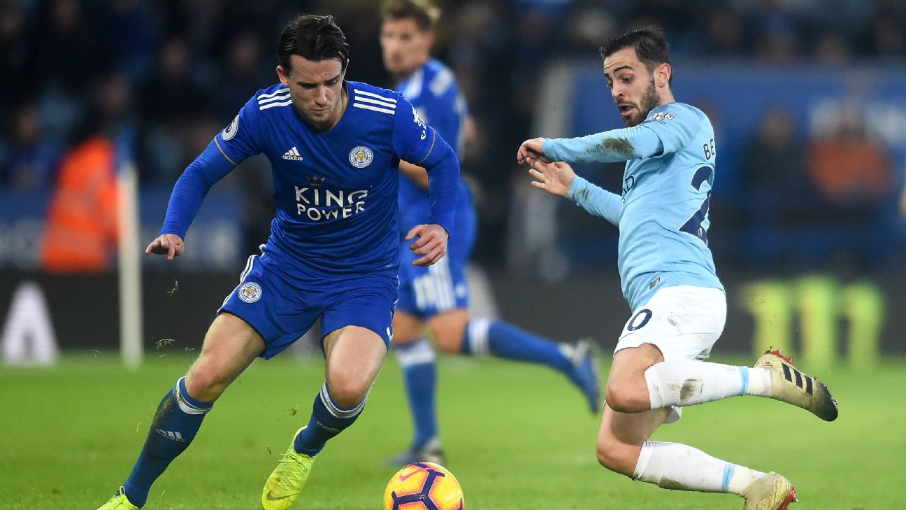 Ben Chilwell in action against Manchester City Ben Chilwell in action against Manchester City