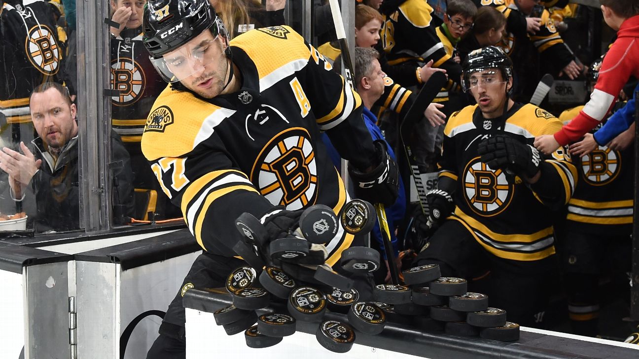 Bruins honor Patrice Bergeron with ceremony for his 1,000th game