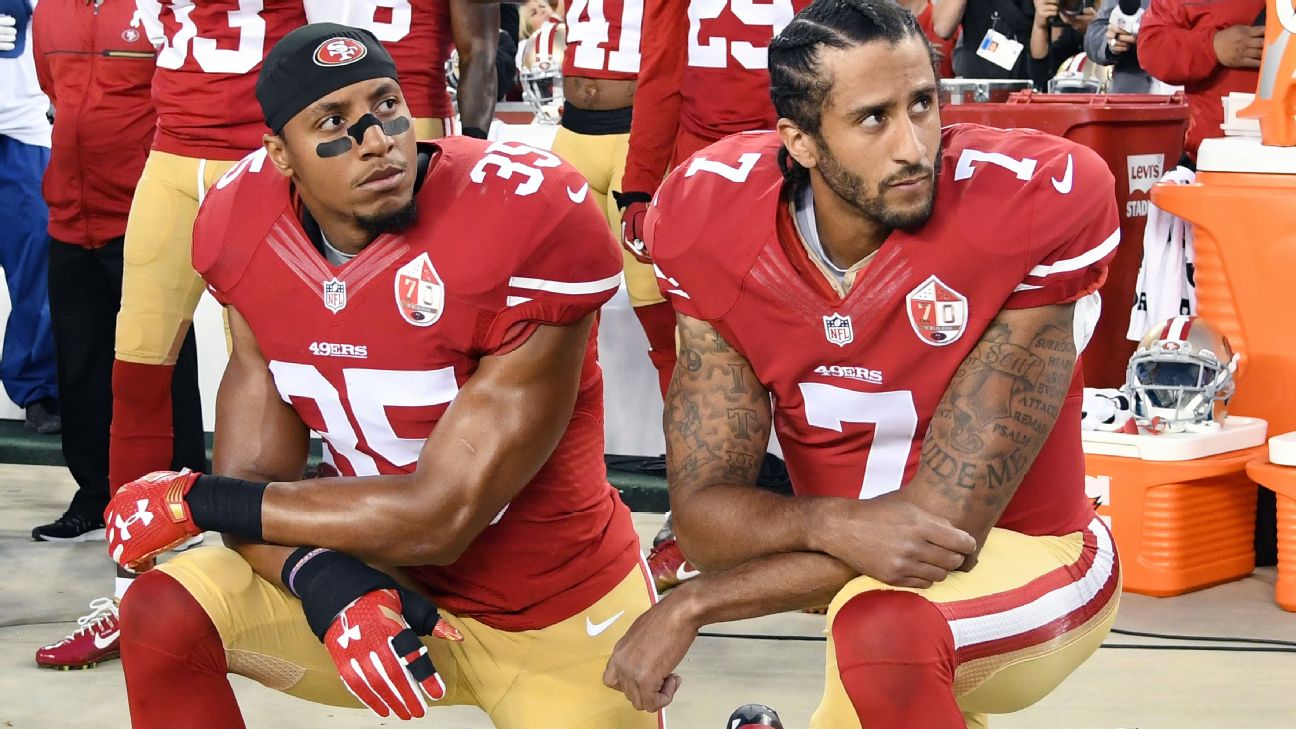 NFL safety Eric Reid says he will no longer protest during national anthem, NFL