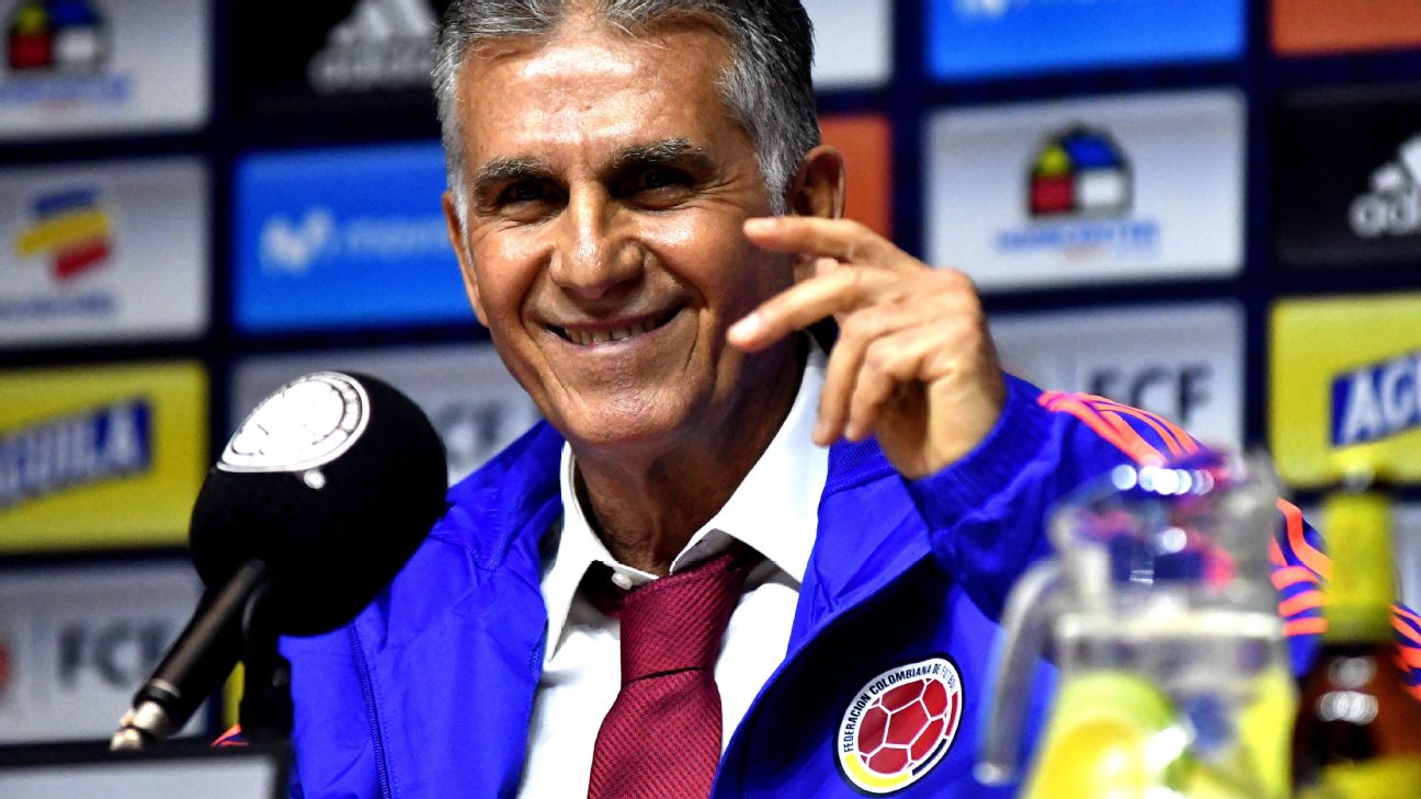 New Colombia manager Carlos Queiroz will have his eyes on James Rodriguez's performance on Tuesday.