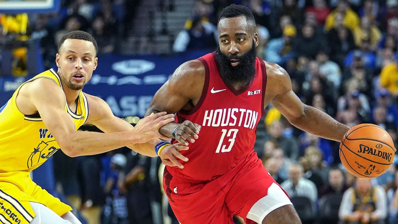 How James Harden Relentlessly Attacks Steph Curry - ABC7 San Francisco