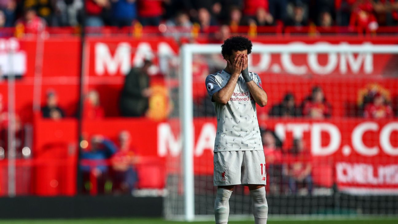 It was a frustrating afternoon for Mohamed Salah, as the Egyptian was stifled by Man United's defence.